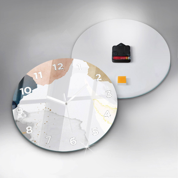 Ceas rotund de perete din sticlă Pete de abstracție