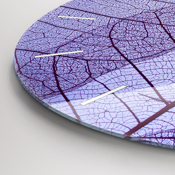 Ceas rotund de perete din sticlă Frunze – natura