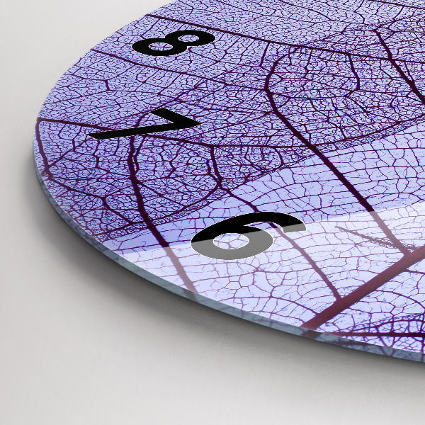 Ceas rotund de perete din sticlă Frunze – natura