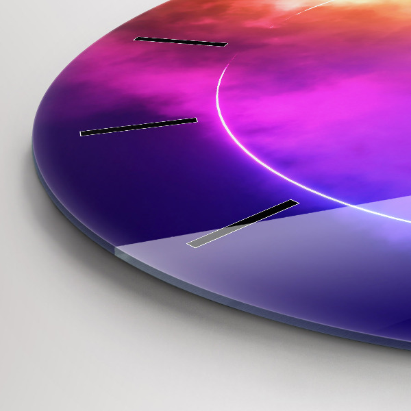 Ceas rotund de perete din sticlă Abstracția fumului 3D