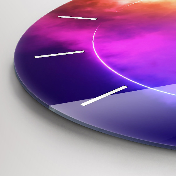 Ceas rotund de perete din sticlă Abstracția fumului 3D