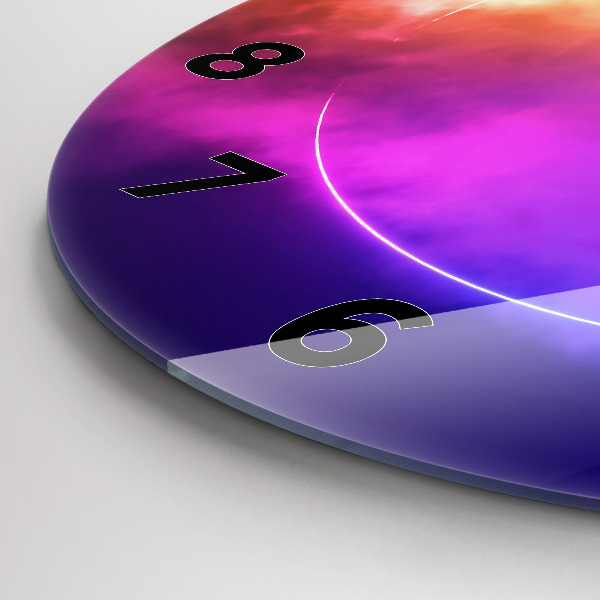 Ceas rotund de perete din sticlă Abstracția fumului 3D