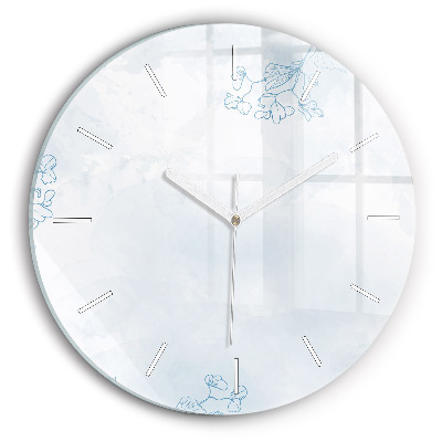 Ceas rotund de perete din sticlă Schița plantei