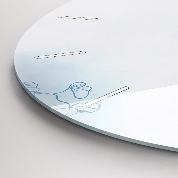 Ceas rotund de perete din sticlă Schița plantei