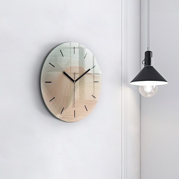 Ceas rotund de perete din sticlă Abstracția valurilor