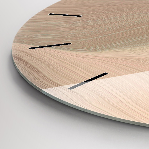 Ceas rotund de perete din sticlă Abstracția valurilor