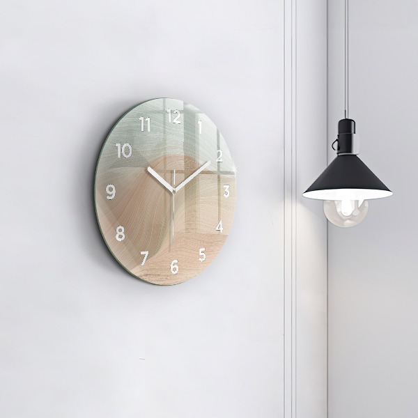 Ceas rotund de perete din sticlă Abstracția valurilor