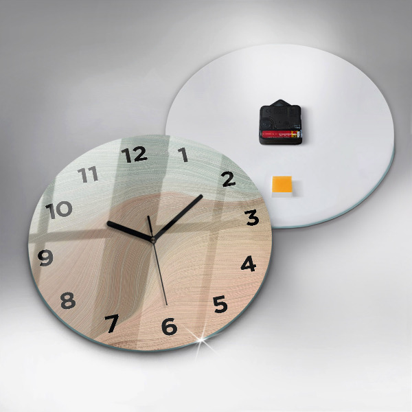 Ceas rotund de perete din sticlă Abstracția valurilor