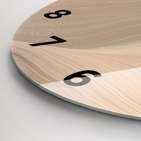 Ceas rotund de perete din sticlă Abstracția valurilor