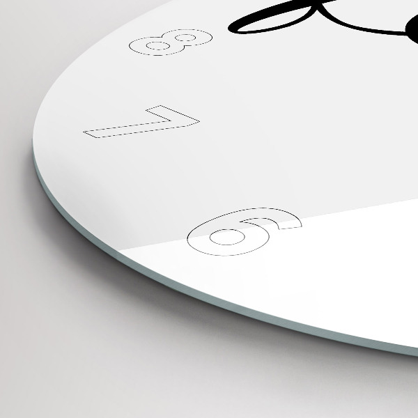 Ceas rotund de perete din sticlă Inscripție de familie și inimă