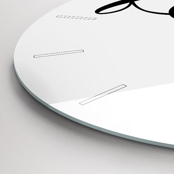 Ceas rotund de perete din sticlă Inscripție de familie și inimă