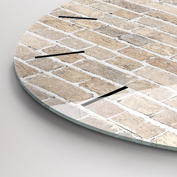 Ceas rotund de perete din sticlă Zid de cărămidă