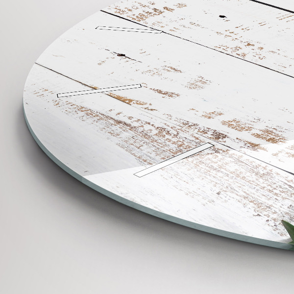 Ceas rotund de perete din sticlă Scânduri luminoase din lemn