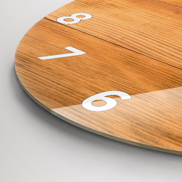 Ceas rotund de perete din sticlă Scânduri de lemn