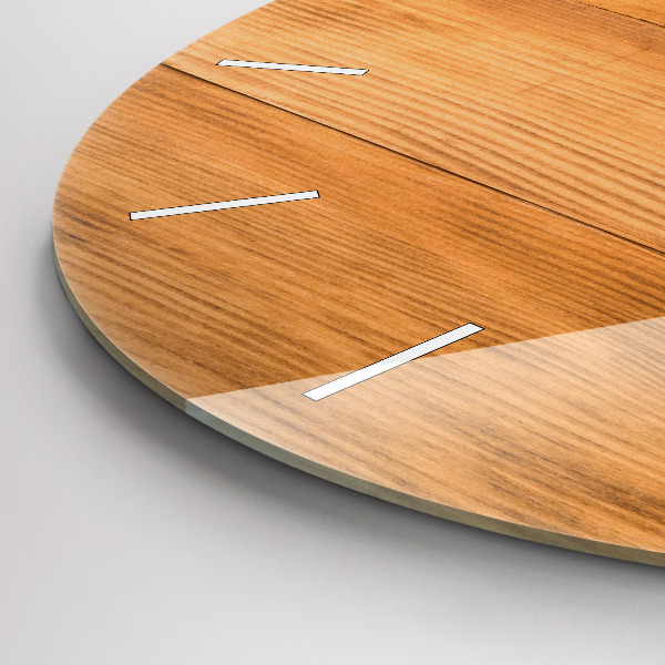 Ceas rotund de perete din sticlă Scânduri de lemn