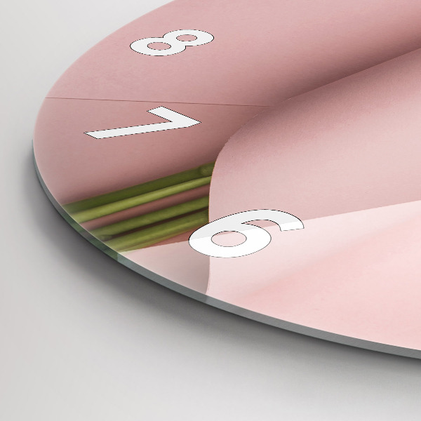 Ceas rotund de perete din sticlă Buchet de flori de lalele