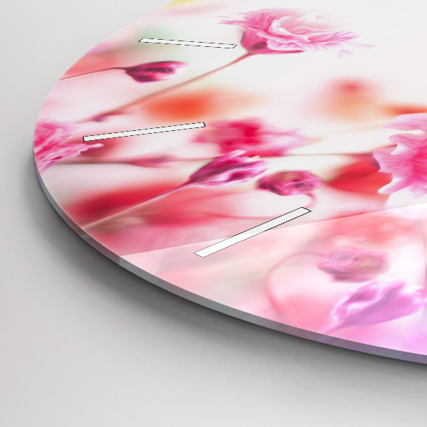 Ceas rotund de perete din sticlă Flori în pajiște