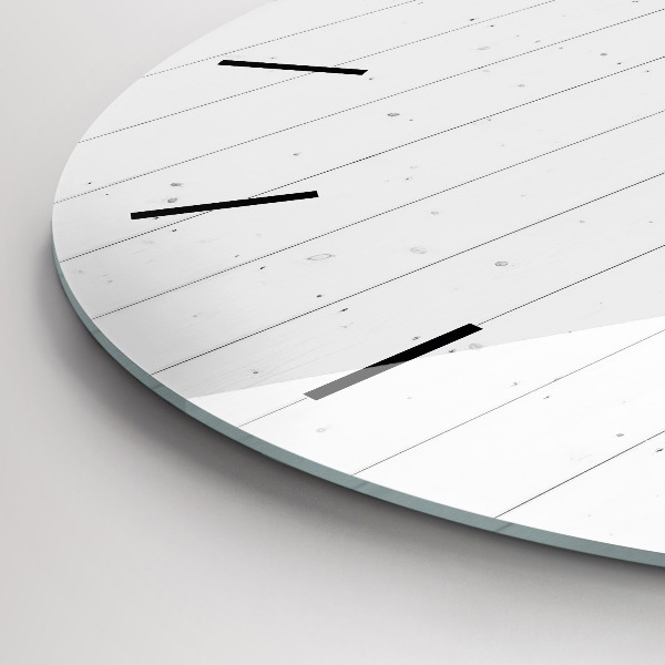 Ceas rotund de perete din sticlă Model de panouri din lemn