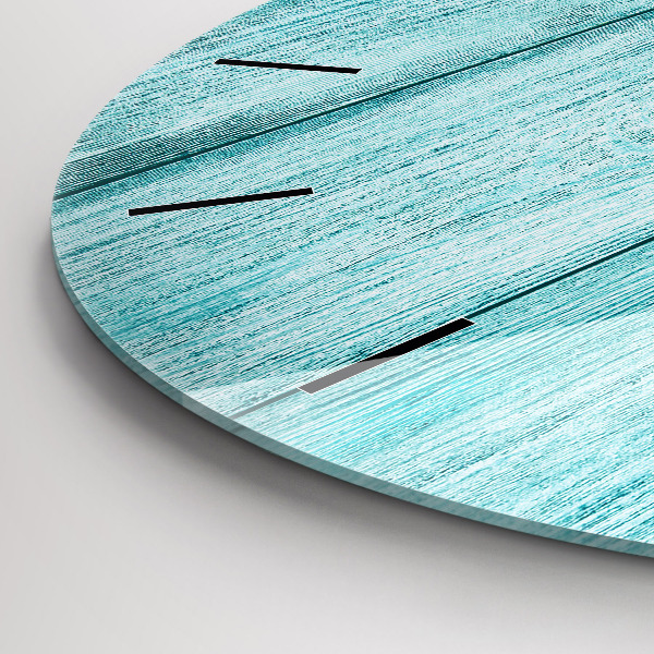 Ceas rotund de perete din sticlă Lemn vechi albastru