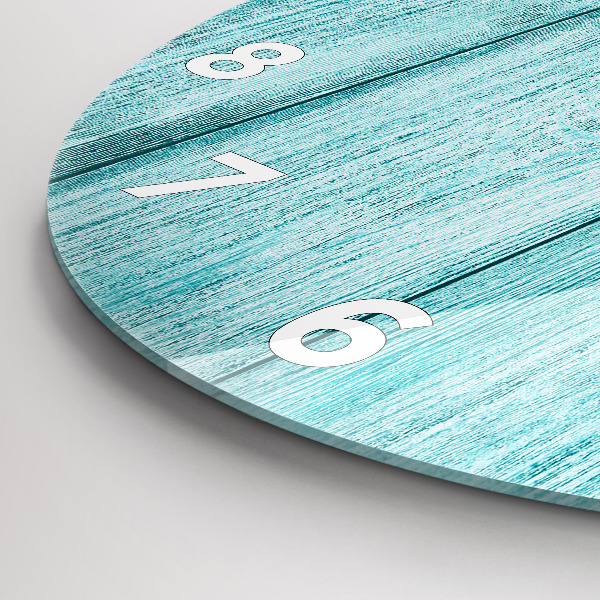 Ceas rotund de perete din sticlă Lemn vechi albastru