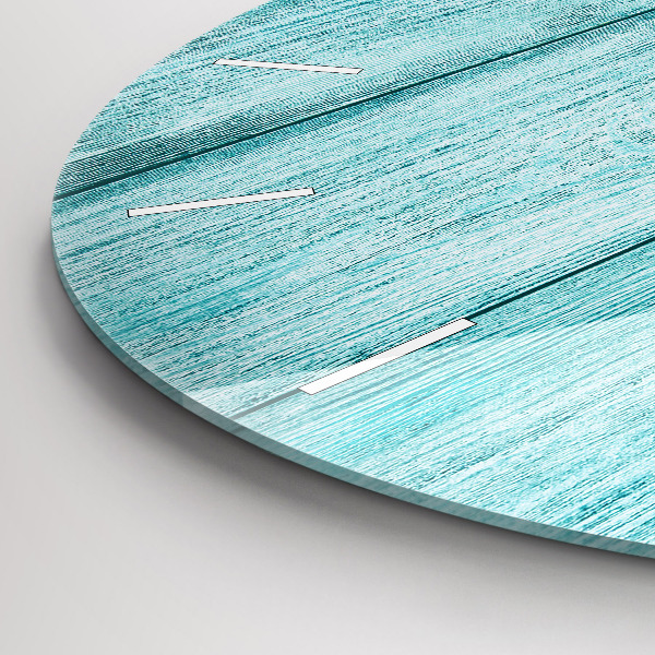 Ceas rotund de perete din sticlă Lemn vechi albastru