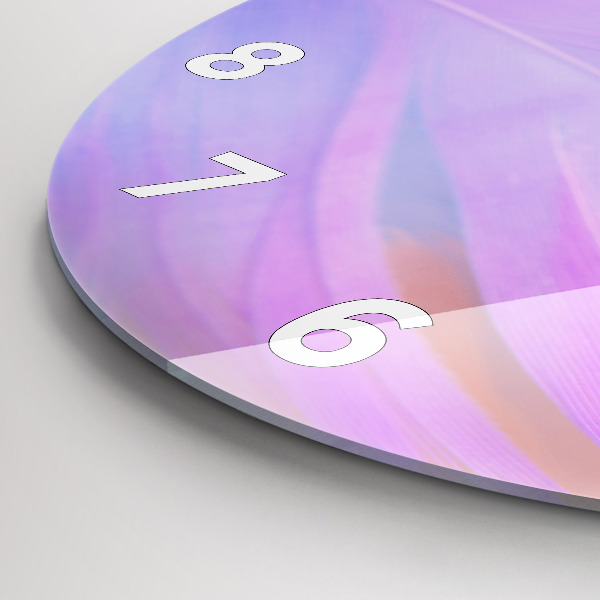 Ceas rotund de perete din sticlă Pene colorate