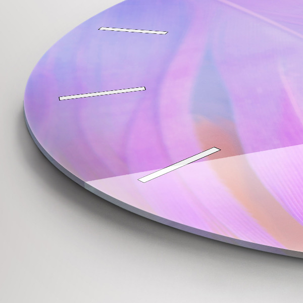 Ceas rotund de perete din sticlă Pene colorate