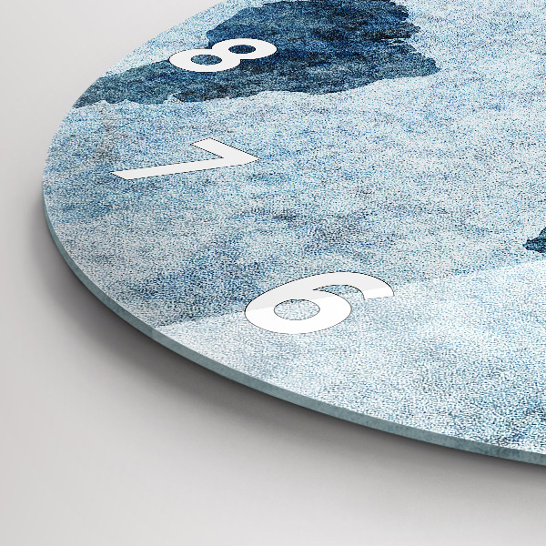 Ceas rotund de perete din sticlă Harta lumii pictată