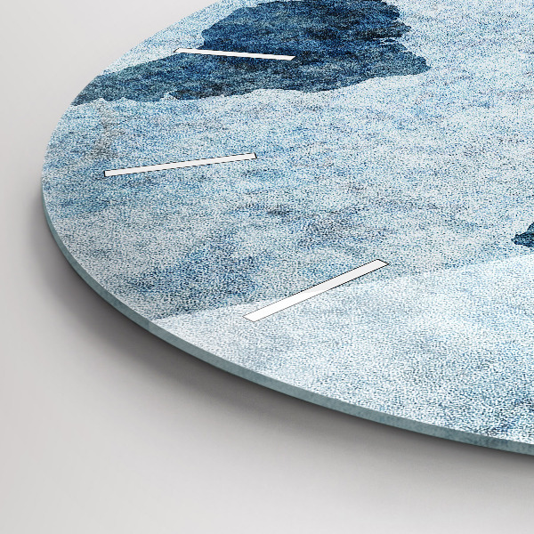 Ceas rotund de perete din sticlă Harta lumii pictată