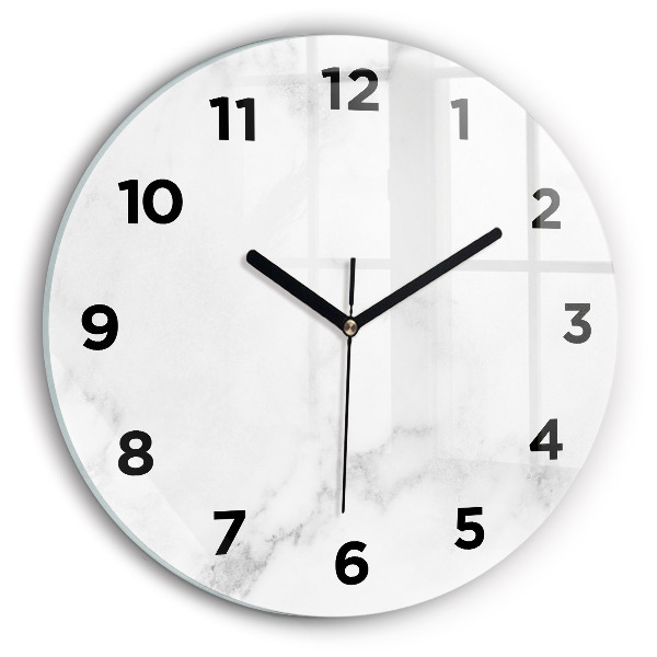 Ceas rotund de perete din sticlă Marmură elegantă