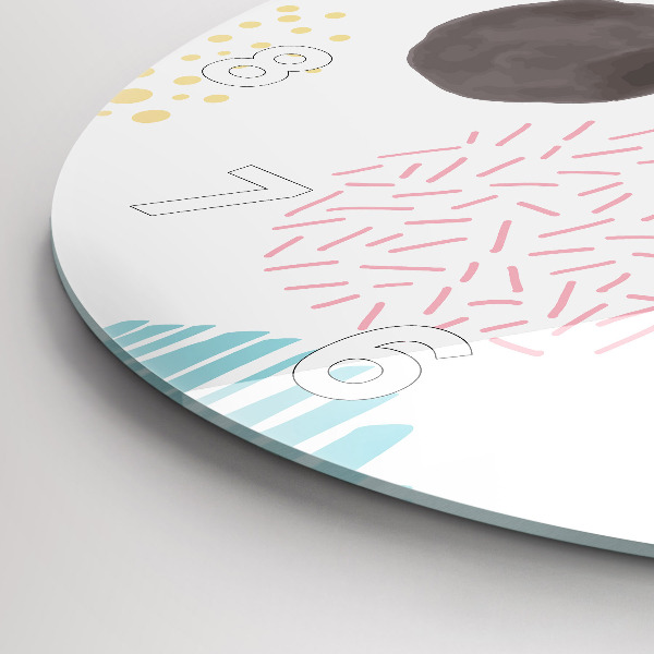 Ceas rotund de perete din sticlă Model geometric