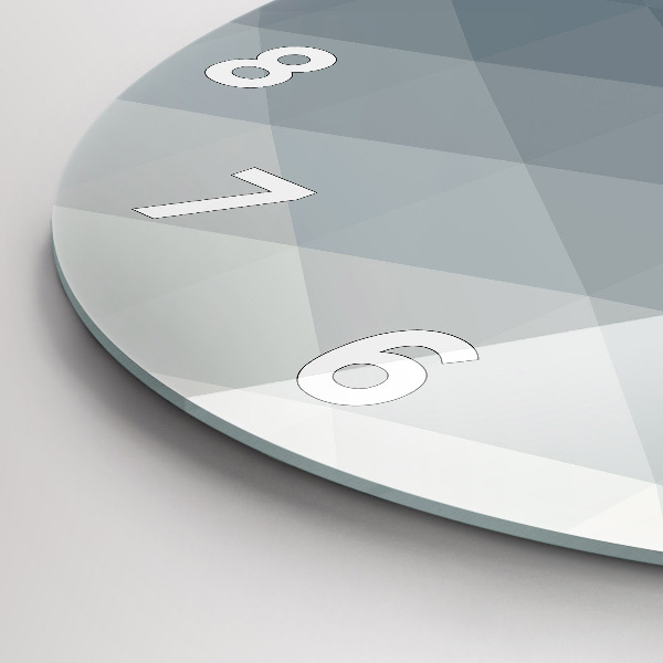 Ceas rotund de perete din sticlă Abstracție gri