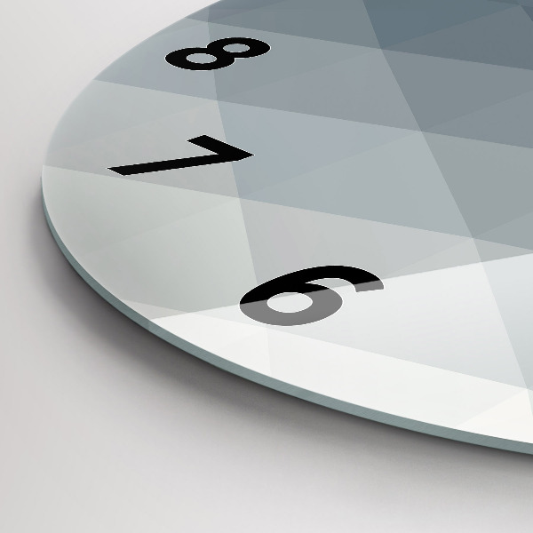 Ceas rotund de perete din sticlă Abstracție gri