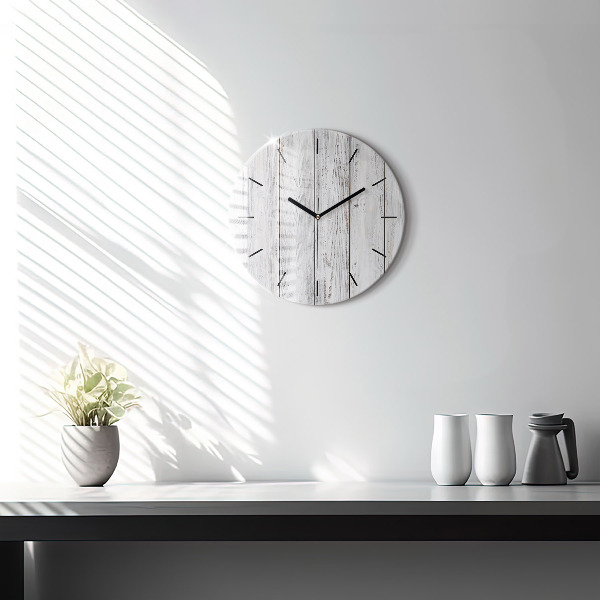 Ceas rotund de perete din sticlă Scânduri vopsite