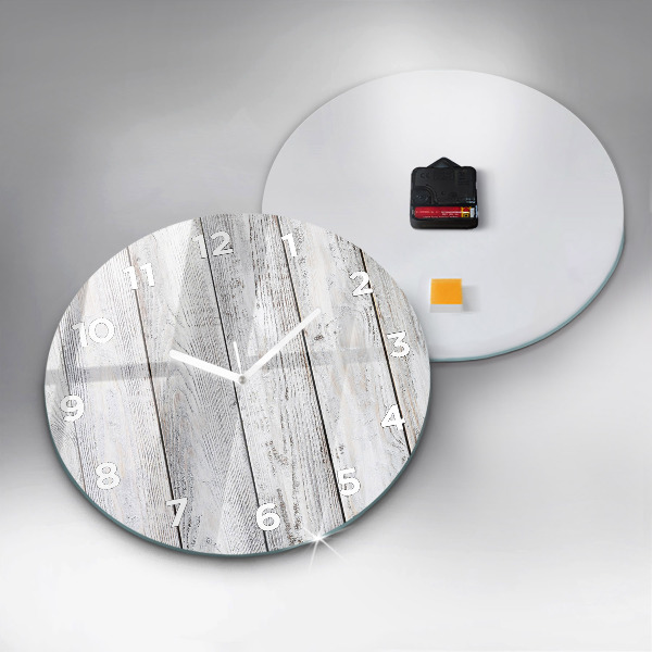 Ceas rotund de perete din sticlă Scânduri vopsite