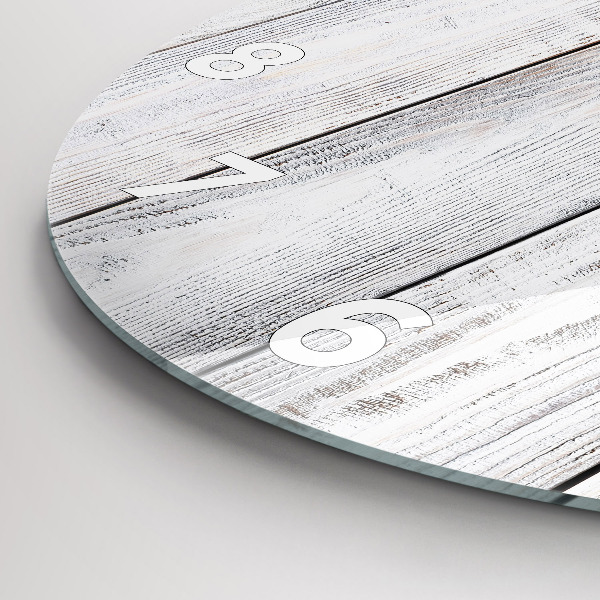 Ceas rotund de perete din sticlă Scânduri vopsite