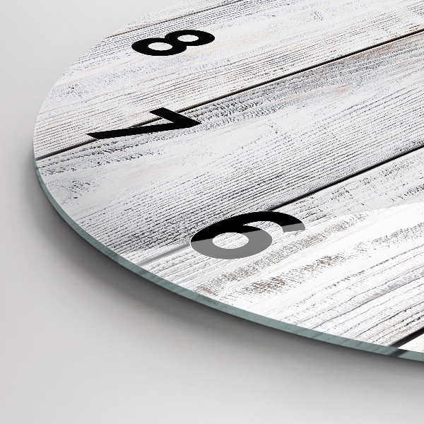 Ceas rotund de perete din sticlă Scânduri vopsite