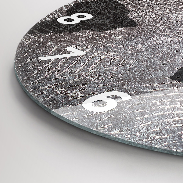 Ceas rotund de perete din sticlă Harta lumii concrete