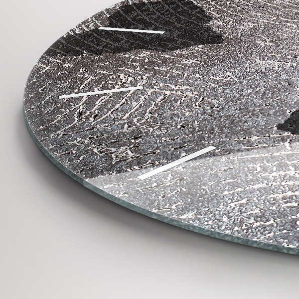 Ceas rotund de perete din sticlă Harta lumii concrete