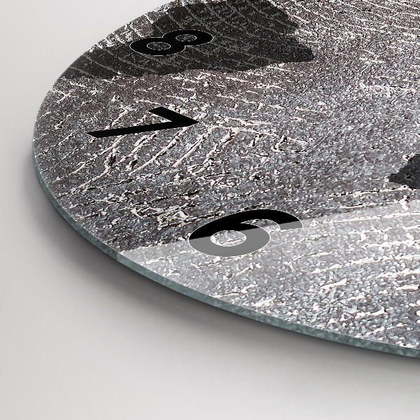 Ceas rotund de perete din sticlă Harta lumii concrete