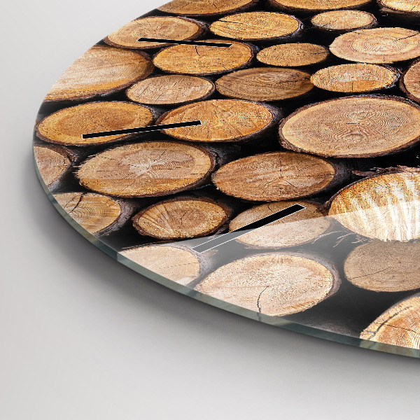 Ceas rotund de perete din sticlă Inele de copac