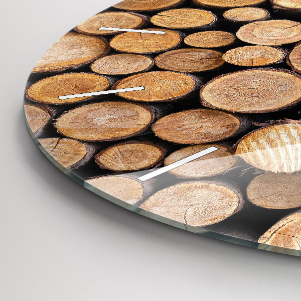 Ceas rotund de perete din sticlă Inele de copac