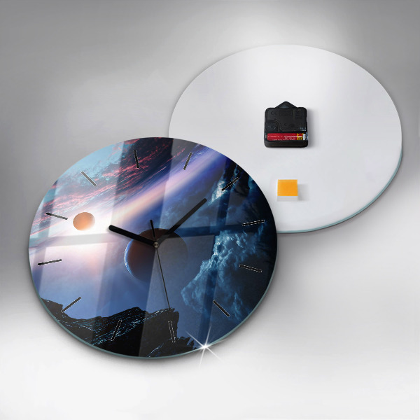 Ceas rotund de perete din sticlă Galaxie mare
