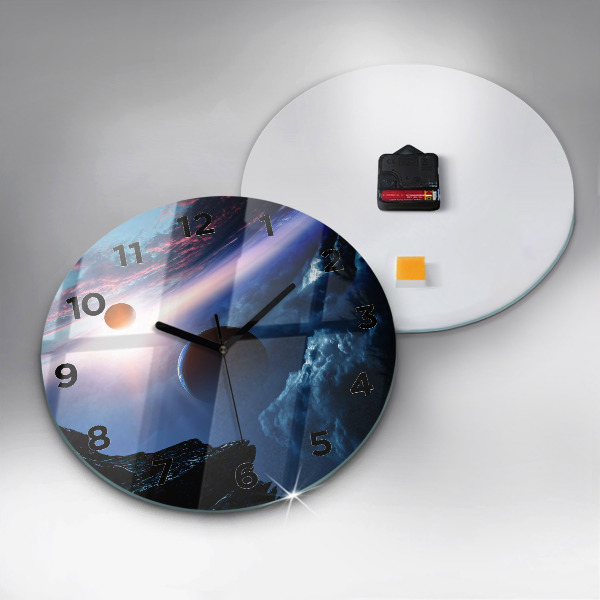Ceas rotund de perete din sticlă Galaxie mare