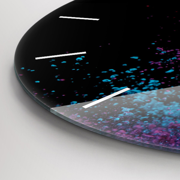 Ceas rotund de perete din sticlă O explozie de culori