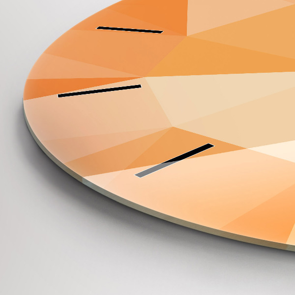 Ceas rotund de perete din sticlă Triunghiuri abstracte