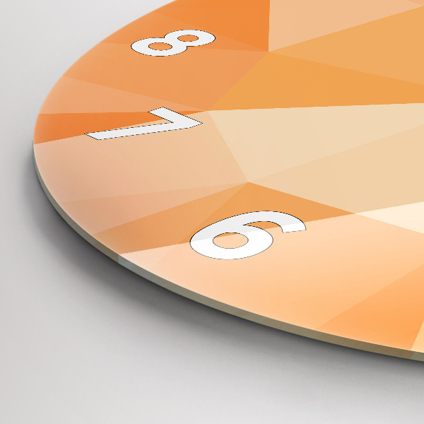Ceas rotund de perete din sticlă Triunghiuri abstracte