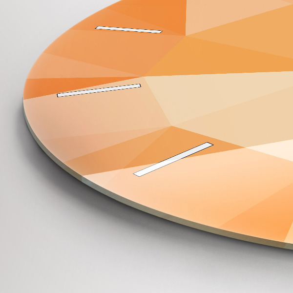 Ceas rotund de perete din sticlă Triunghiuri abstracte
