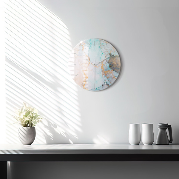 Ceas rotund de perete din sticlă Imagine abstractă