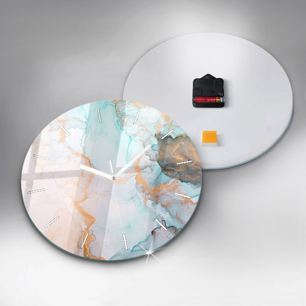 Ceas rotund de perete din sticlă Imagine abstractă